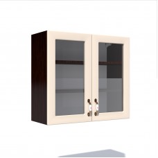 Corp superior vitrina 80 cu 2 usi Zebra MDF vanilie simplu